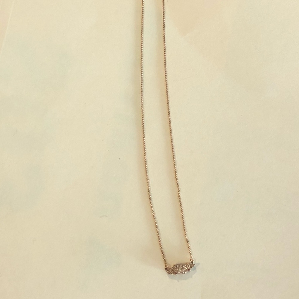 Kendra Scott rose gold drusy stone necklace